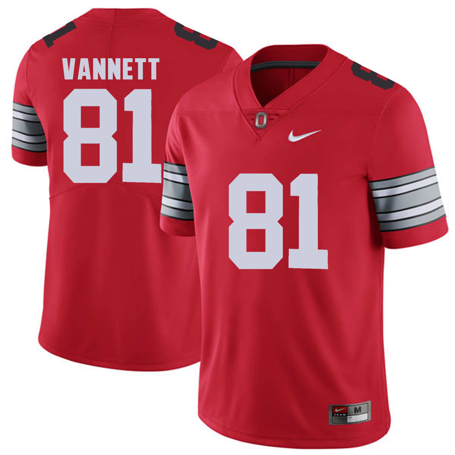 Men Ohio State #81 Vannett Red Customized NCAA Jerseys